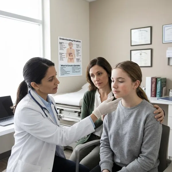 When should teen facial hair be checked by a doctor?